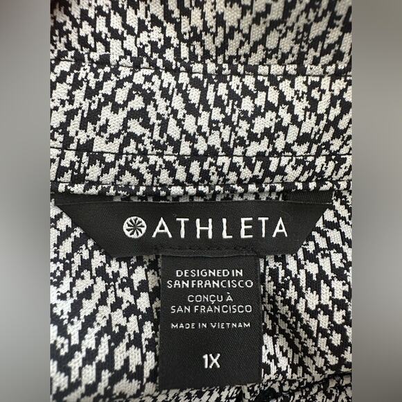 Athleta Textured Shirt Jacket Size 1X Oversized Black and White With Pickets - Picture 3 of 7